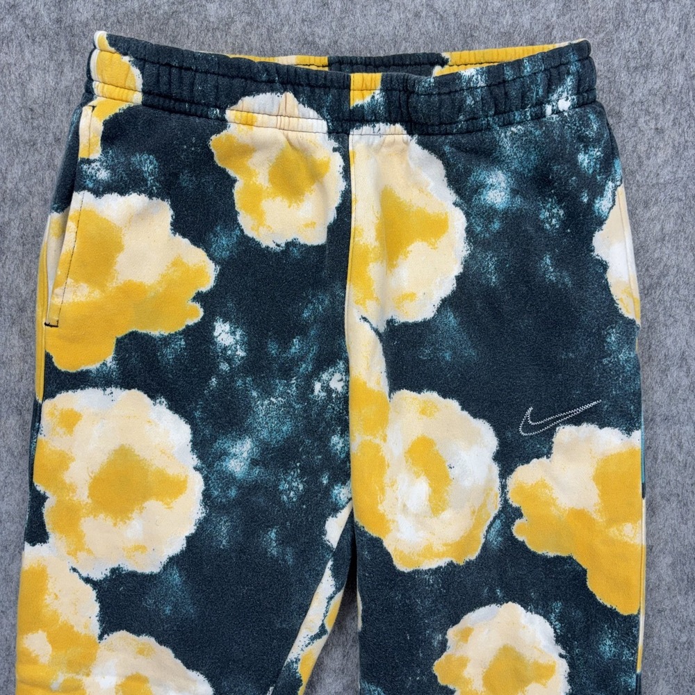 Nike Club Fleece‎ Lounge Joggers Pants Men's Medium Yellow Floral DV5299-010 - Picture 2 of 9